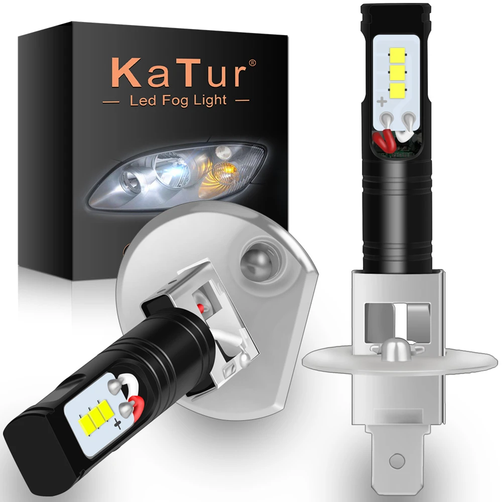 Светодиодные лампы Katur H1 для автомобилей 2 шт. светодиодный светодиодные чипы CSP