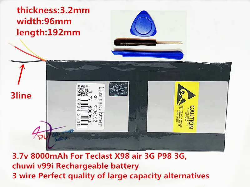 3 7 V 8000mAh для Teclast X98 air 3G P98 v99i Tablet PC батарея провода идеальное качество большой