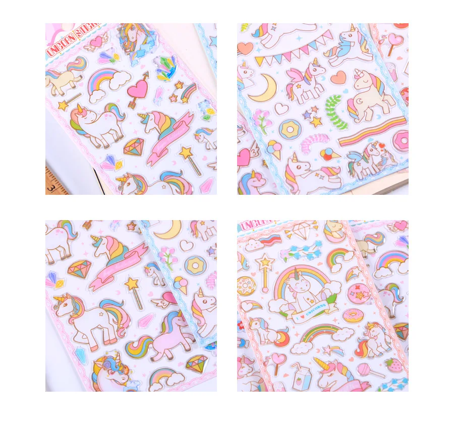 1 шт./лот Kawaii канцелярские наклейки Единорог девушка сердце декоративные мобильные наклейки Скрапбукинг DIY японские ремесленные наклейки