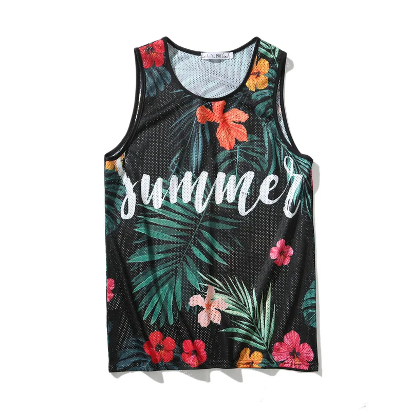 Мужская Летняя модная жилетка без рукавов в клетку с цветочным рисунком для