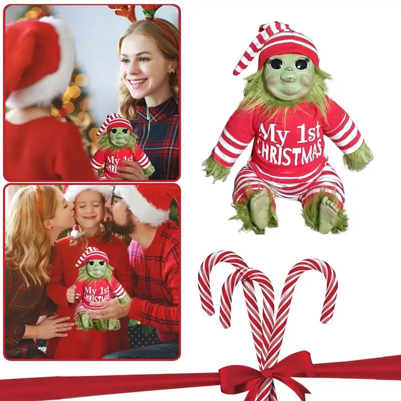 

Christmas Cute Stuffed Plush Toy Christmas Realistic Cartoon Plush Doll Xmas Children Gifts Home Party Decoration Grinch Decor