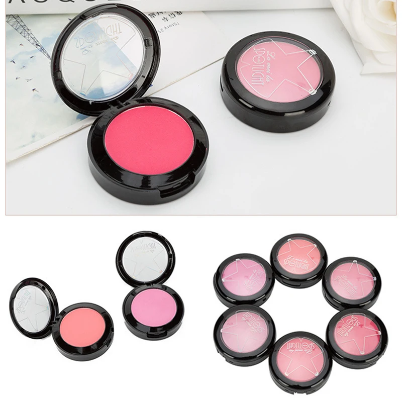 Матовые румяна 6 цветов водостойкие и осветляют тон кожи макияж бриллиантовая пудра масло стойкая