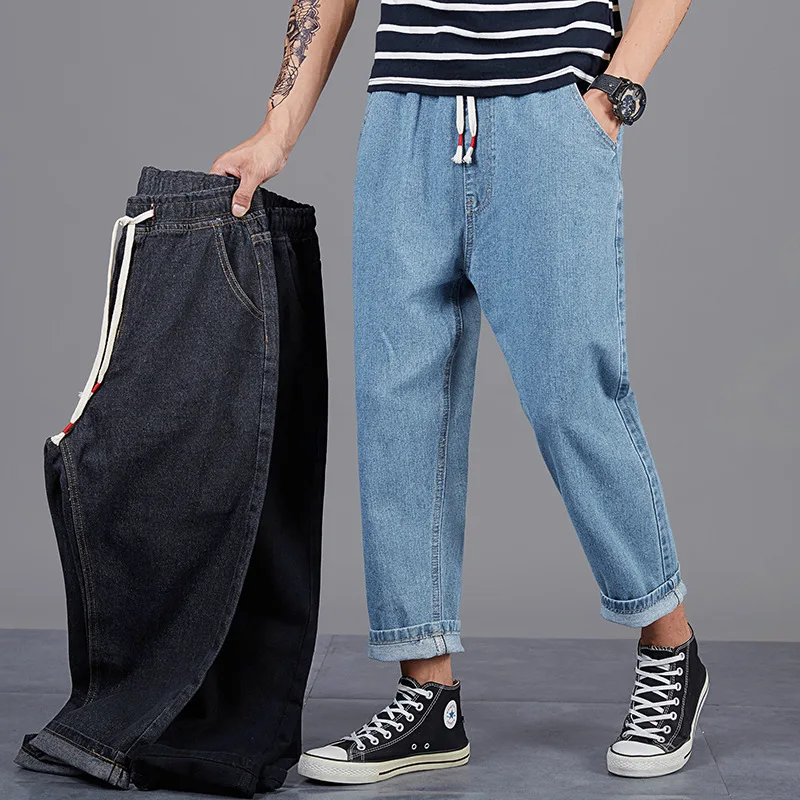 

points men's wear jeans loose harlan straight canister wide-legged drape nine Hong Kong fashion brand, "torre pants