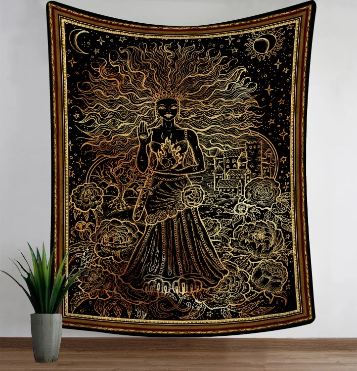 

Aggcual Twelve Constellation tapestry trippy Divination mural Twill Printed room decoration aesthetic Home mat Beach Towel tap20