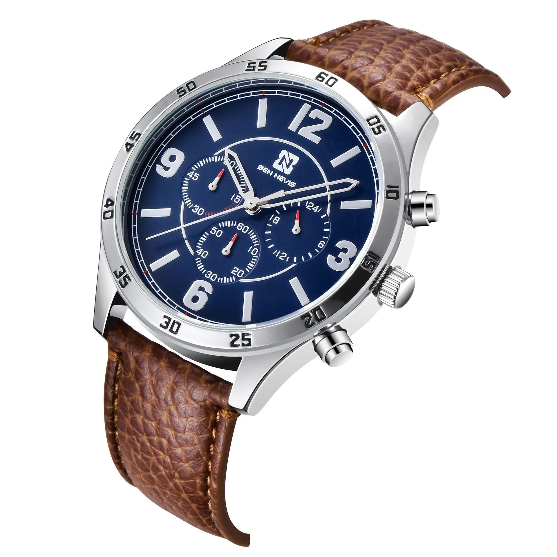 

Amazon Sells Waterproof Quartz Watches with Multi-function 3 Eyes and 6 Needles Business Fashion Watches Male