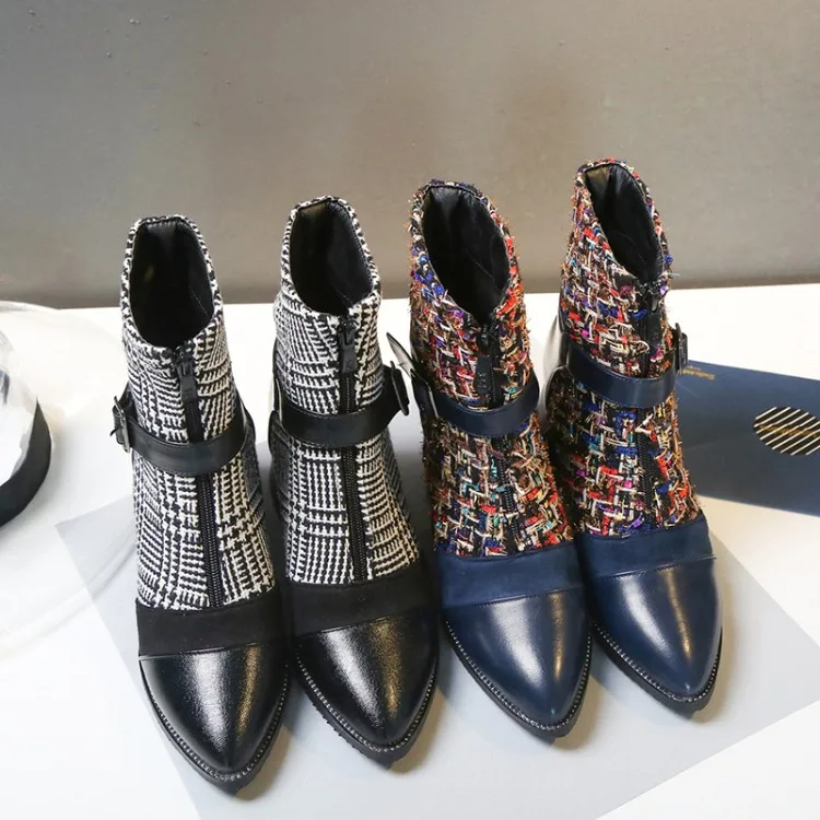 Женские ботинки на молнии спереди с пряжкой размеры до 11-17 | Обувь