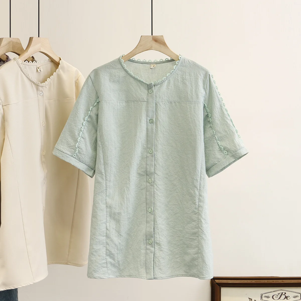 Женская летняя рубашка женские топы однотонная блузка с коротким рукавом модная