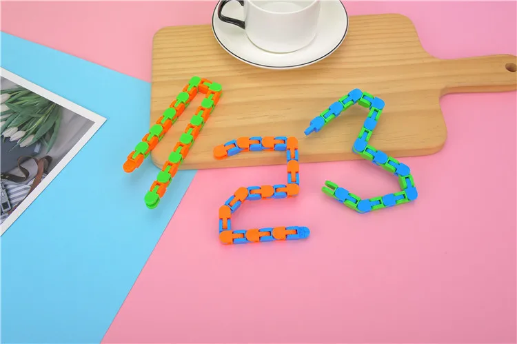 

Z70 Wacky Tracks Toys Colorful Puzzle Sensory Tracks Snap And Click Fidget Toys Kids Fidget Toys Stress Relief Rotate Shape 24