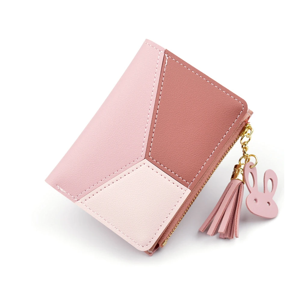 

Новинка 2020, женский короткий кошелек на молнии, Женский студенческий кошелек в Корейском стиле с контрастными кисточками, универсальный ко...