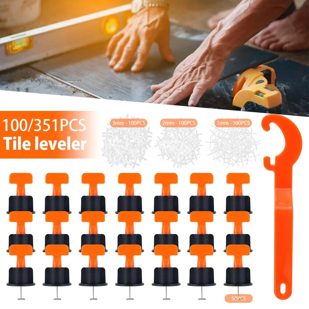 

100/351pcs Level Wedges Tile Spacers for Flooring Wall Tile Leveling System Tile Leveler Locator Spacers Plier Tools