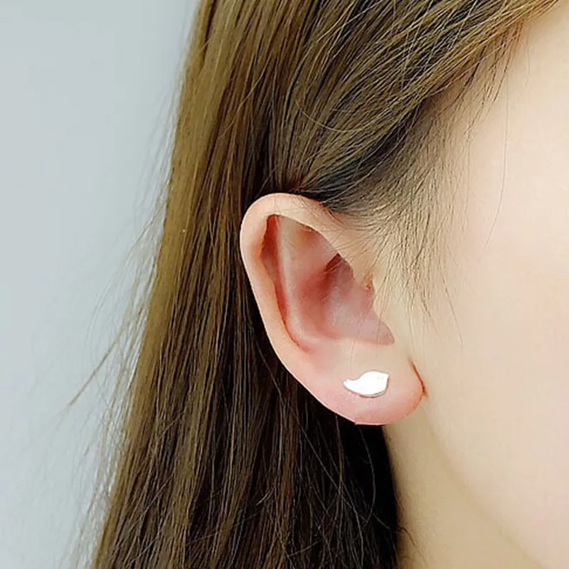 Модные серьги гвоздики Fyla Mode из стерлингового серебра 925 пробы в форме оливы