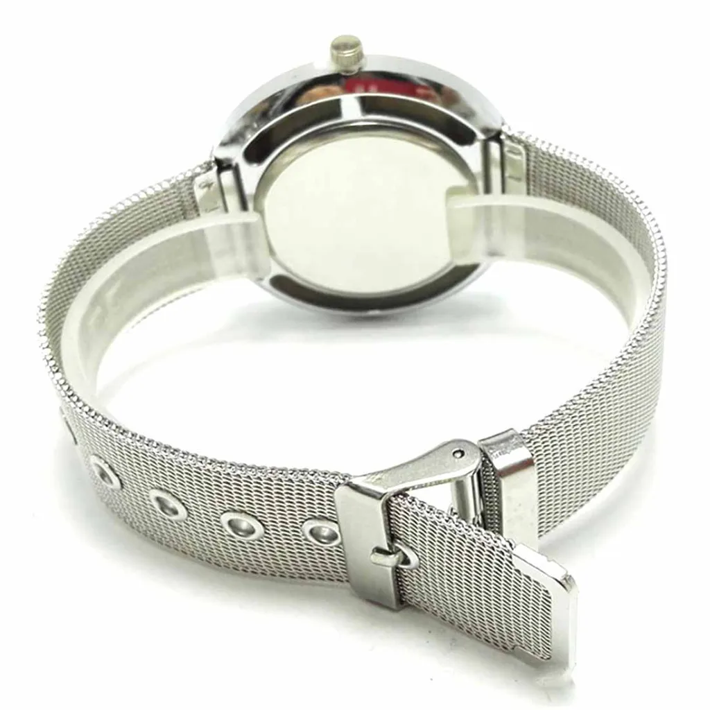 Часы наручные женские с браслетом из нержавеющей стали модные простые