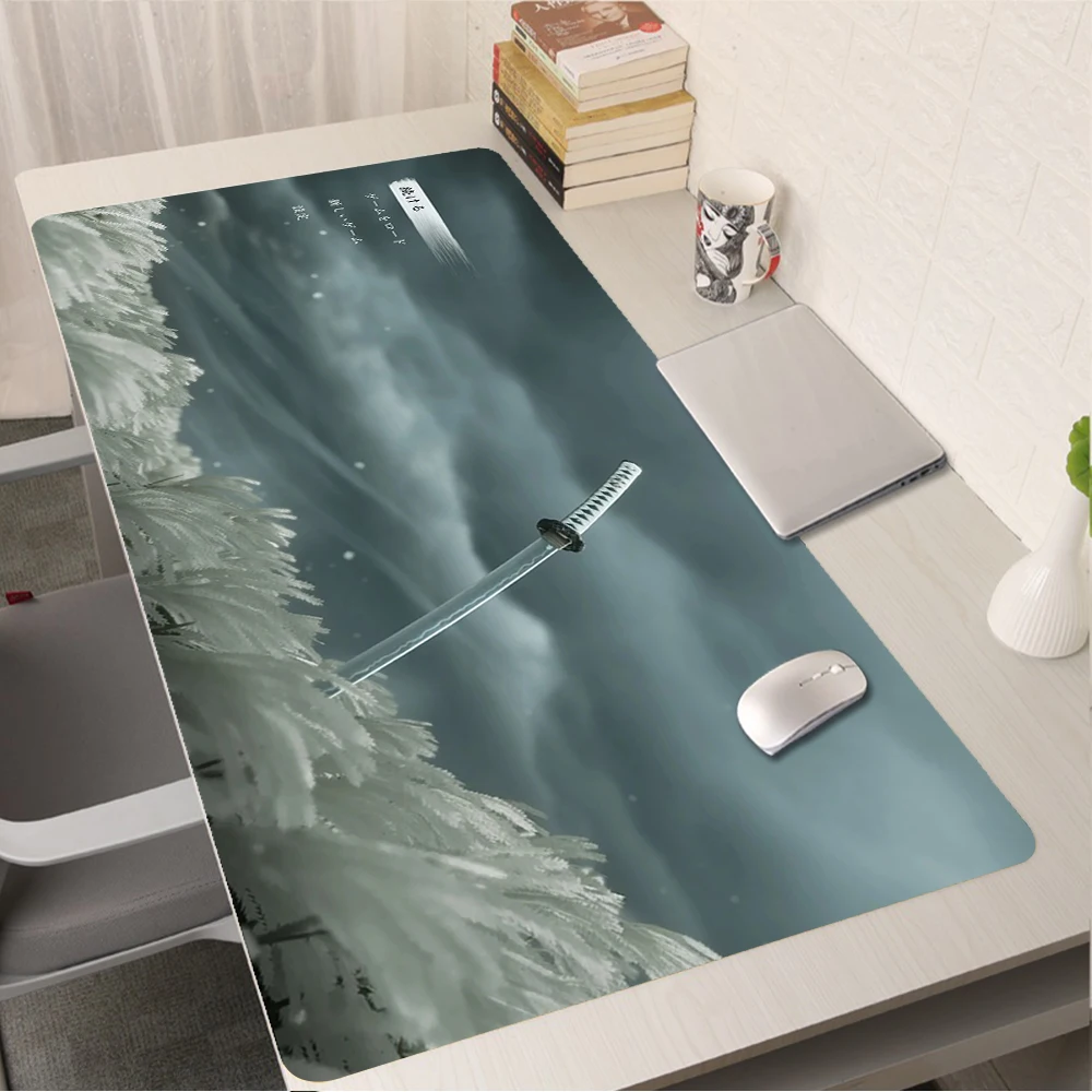 Коврик для мыши Samurai Аниме игровой пк полный дешевый офисный аксессуар