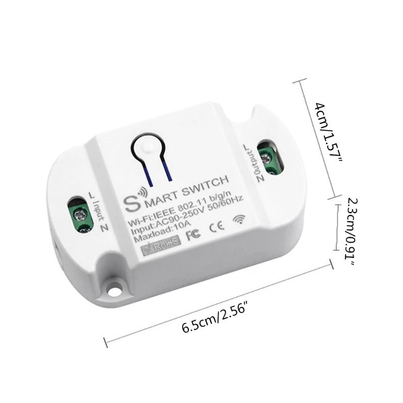 

10A Wifi Smart Switch Wireless Remote Switch Module Automation Timer Work with Home Tuya APP Control