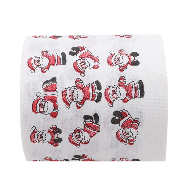 

Tissue Roll Xmas Decor Rolling Paper New Fashion Santa Merry Christmas Patterns Toilet Paper Home Bath Living Room Toilet Paper