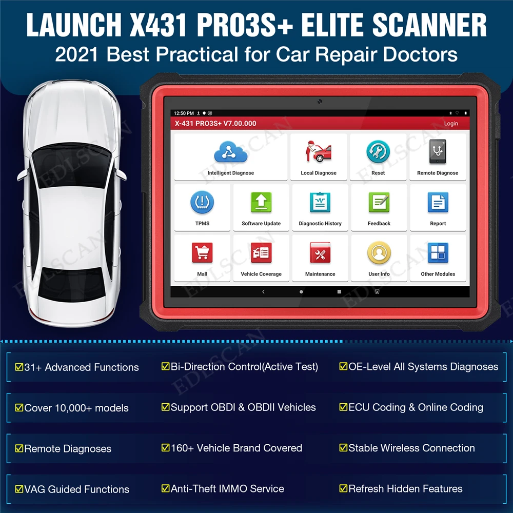 OBD OBD2 полная система для запуска X431 PRO3S Plus 10 1 считыватель кодов Сканер кодирование