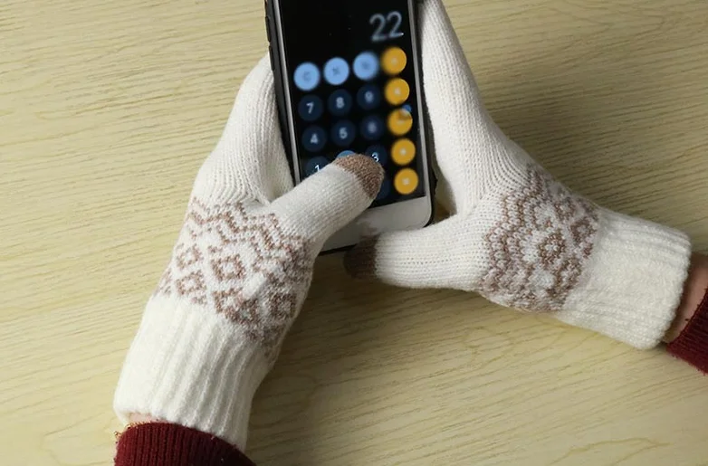 

Winter Warm Women Knitted Thickened Stretchy s Gloves Female Thermal Casual Covered Halter Gloves Girls Accessories mittens