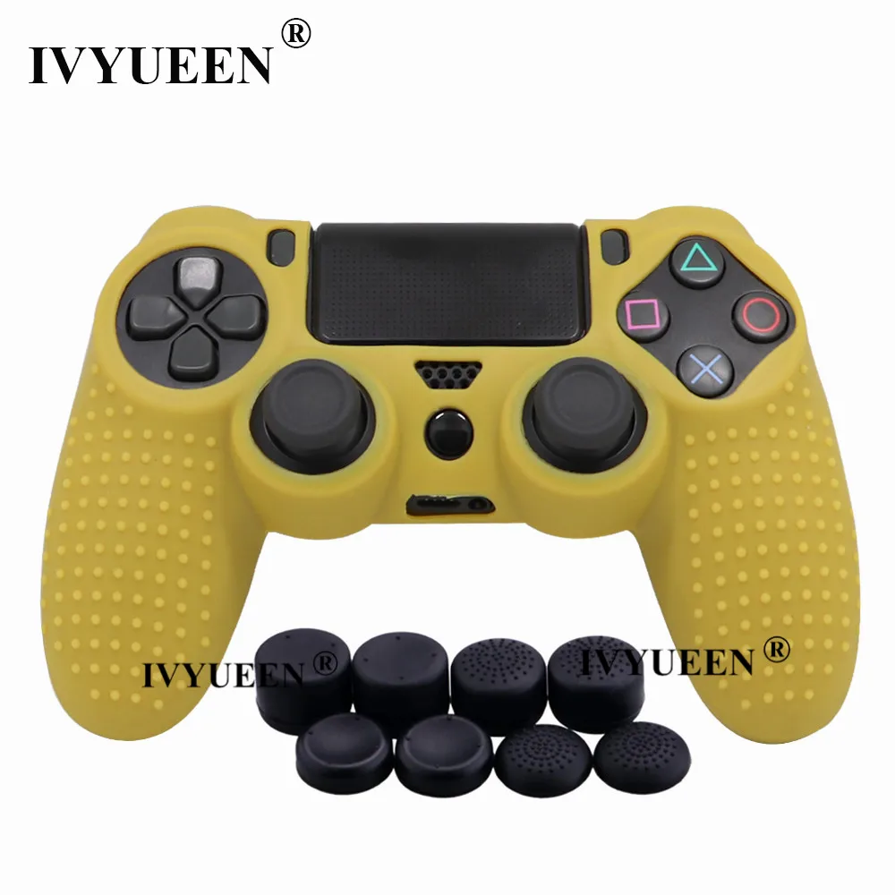 IVYUEEN 9 в 1 для Dualshock 4 PS4 Slim Pro контроллер Шипованная Кожа Премиум Защитный Противоскользящий Мягкий силиконовый чехол-накладка