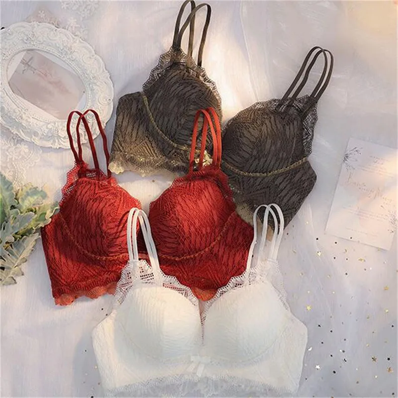 

Lace 6cm Thicken Cup Sexy Ladies Underwear 3/4 Cup Comfortable Breathable Bra Set