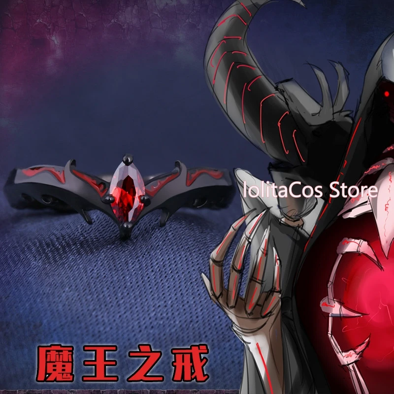 Аниме дьявол сатана Косплей S925 Серебряное кольцо Мужчины Женщины демон палец