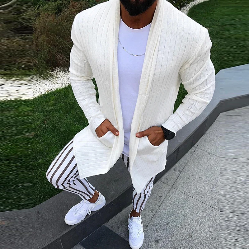 

Autumn Long Sleeve Jackets For Men Casual Solid Color Knitted Cardigan Tops Men's 2022 Spring Fashion Simple All-match Outerwear