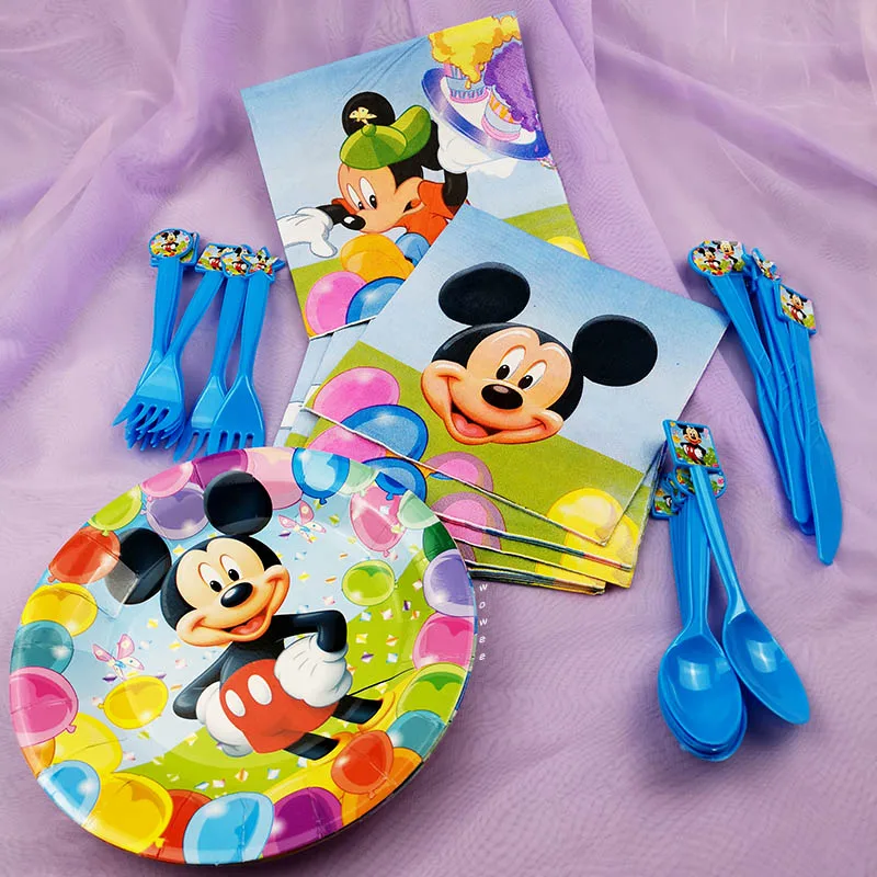 Mickey Mouse Kids Birthday Cartoon Theme Tableware Party Supplies Festival Decoration Favors For Boys And Girls Baby Shower Hot