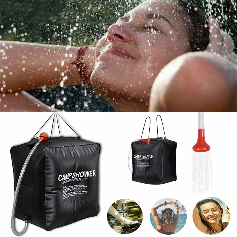 

40L High Capacity Solar Shower Bag Outdoor Portable Bath Water Bag Camping Sun Compact Heated Water Shower Bags Travel Kits