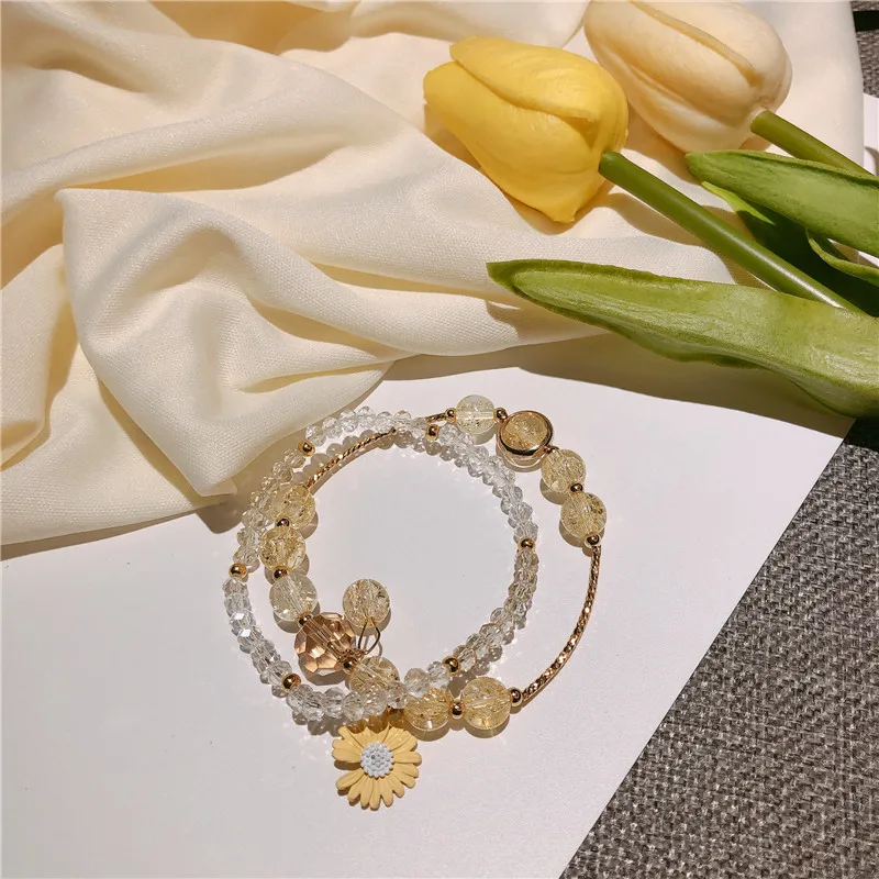 

2pc Korea Version Bead Bracelet Cute Female Hand Chain Bracelets Creative Girl Women Lady Charm Jewelry Gift