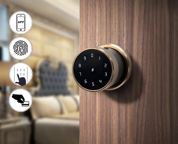 RAYKUBE Bluetooth электронный дверной замок с телефоном APP/отпечатков пальцев/смарт-карты/код разблокировки ручка Умный Замок