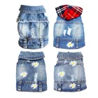 Женская одежда для кошек с рисунком для котят, джинсовое пальто для кошек, ковбойская куртка для собак и кошек, повседневные джинсы для домашних животных, костюмы для кошек Чихуахуа