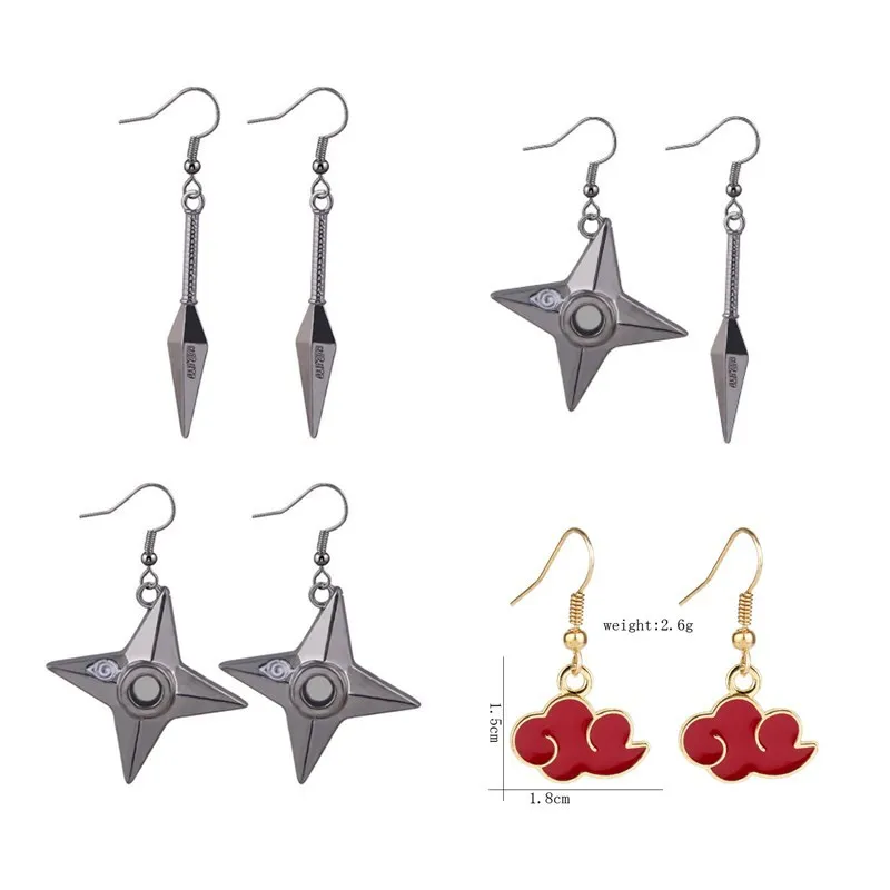 Аниме серьги Ниндзя Косплей подвеска руки ожерелье меч