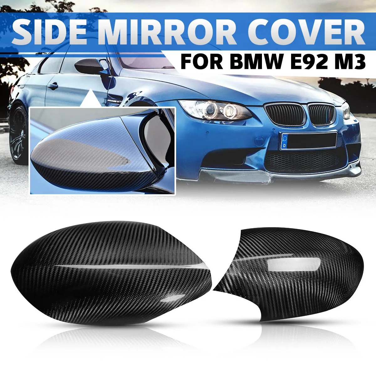 

Колпачки для боковых зеркал BMW E92 E93 M3 2Dr, накладки из натурального углеродного волокна, дополнительная Накладка для зеркала заднего вида, 1 па...