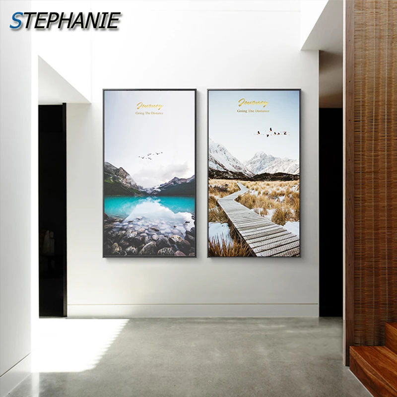 Скандинавская долина Lanscape настенный плакат на холсте и печать Абстрактная