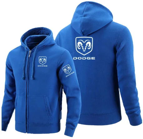 

For Dodge logo zipper Sweatshirt Men Zipper Hoodies Autumn Hoodie Winter Long Fashion Casual Clothes