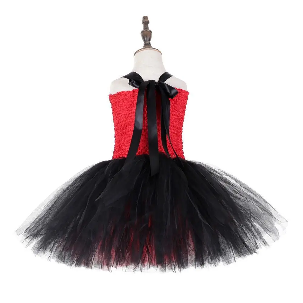 Костюм на Хэллоуин с летучими мышами для девушек черный красный костюм вампира