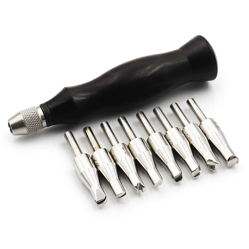 Sandalwood handle crimper edge indenter stainless steel shallow groove mark slotted scratch tool diy leather heatable edger | Дом и сад