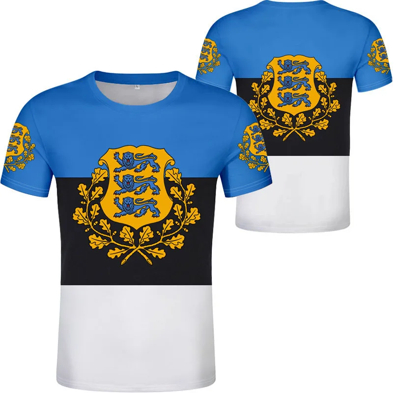 Мужская Молодежная Футболка Эстонии с бесплатным именным номером на заказ