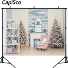 Фон для фотосъемки с изображением рождественской елки, камина, огней, гостиной, декорации, фоны для детской портретной фотосъемки