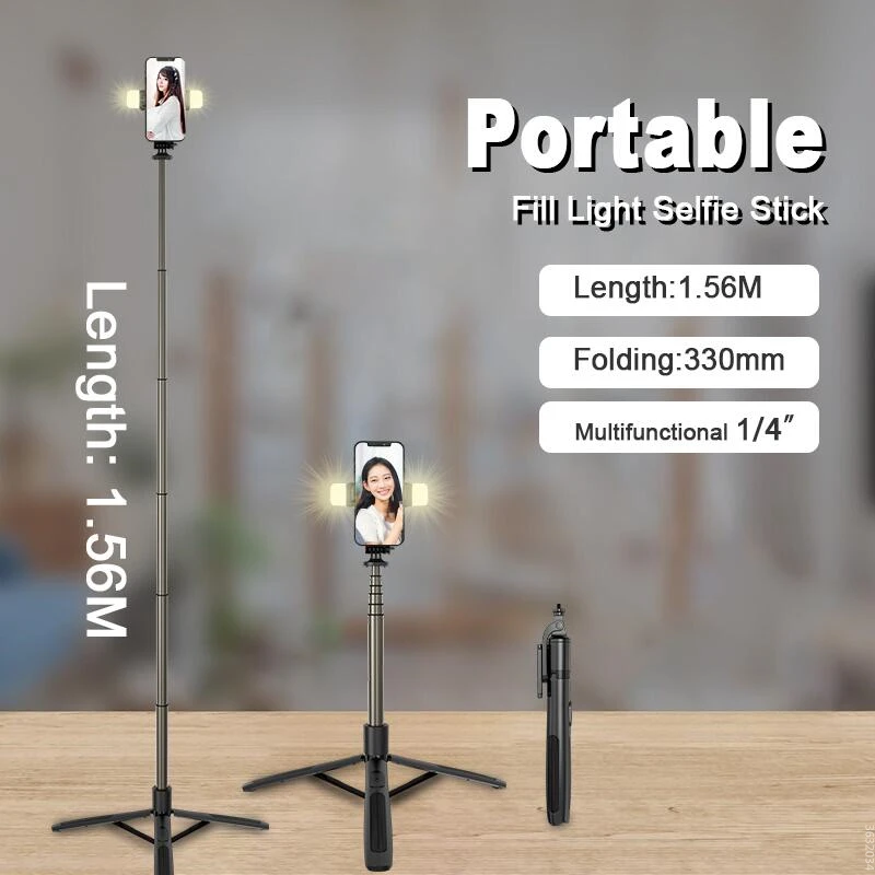 Палка для селфи FANGTUOSI Складная из алюминиевого сплава с bluetooth | Электроника