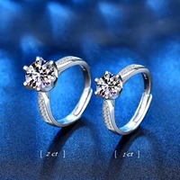 jewelry ring moissanite 1ct moissanit rings for women engagement cute diamond rings women luxury crystal silver 925 crown ring