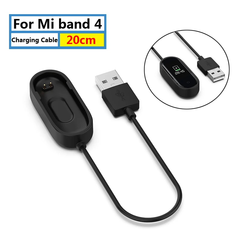 C 20cm for Mi 4 Разборки- Зарядное устройство адаптер 13/20/100 см зарядка через usb кабель для Xiaomi Mi Band 3/4/NFC умный Напульсники с креплением сзади Зарядное устройство - Цвет: C 20cm for Mi 4