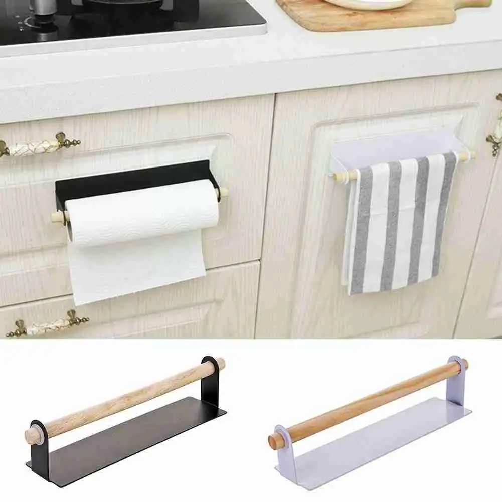 

Bathroom Wall-mounted Single-bar Towel Rack Kitchen Door Perforated Rack Towel Tools Free Back Towel Iron Bar Rag Hanger Ha J2T2