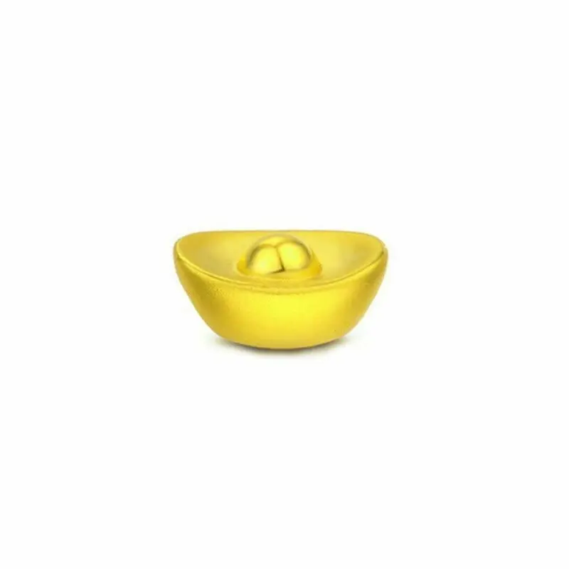 Чистый 24 к желтое золото 3D бусины Yuanbao 1 шт только DIY для ювелирных изделий 8 мм H/0,2 г