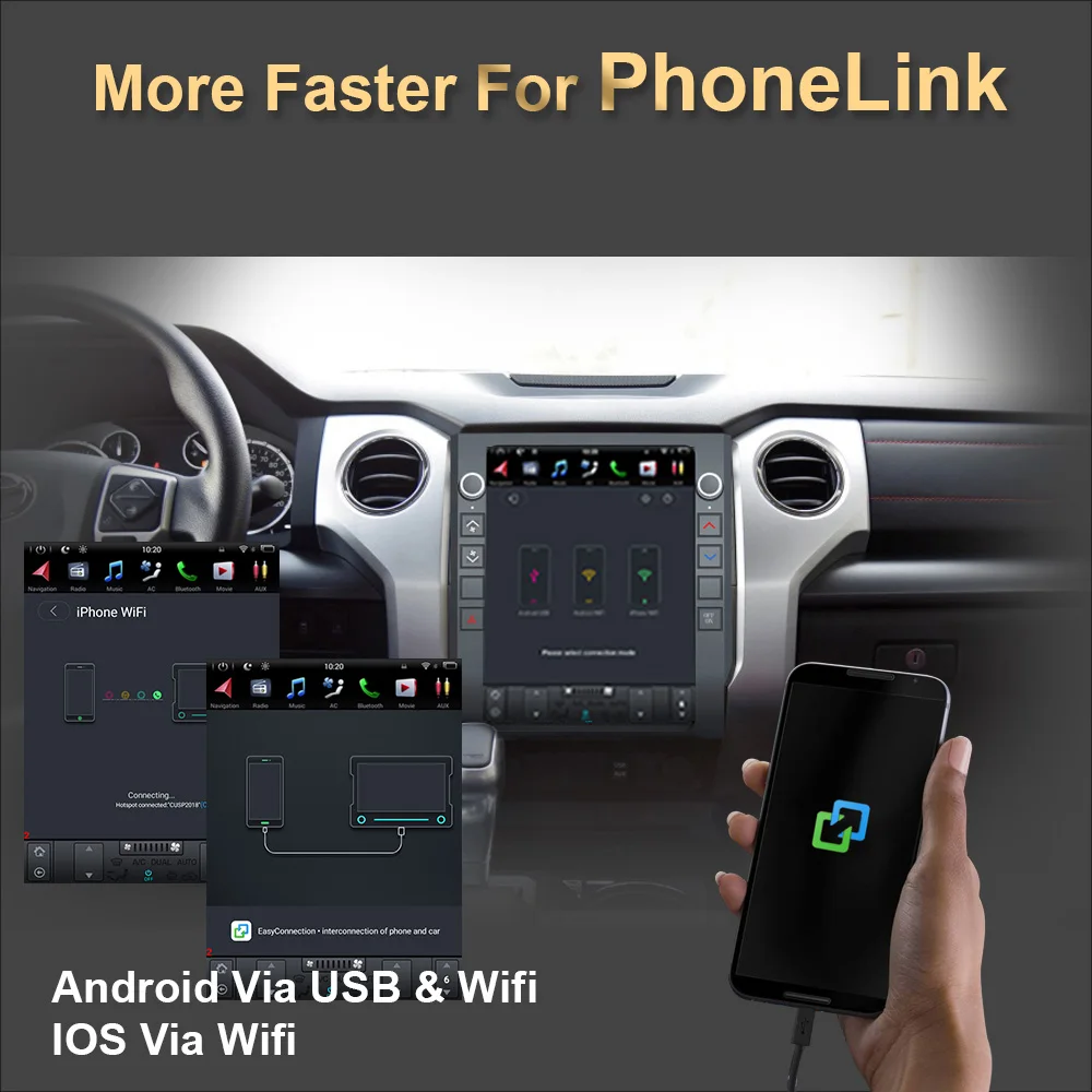 Автомобильный GPS-навигатор в стиле Tesla на Android 9 0 для Toyota Tundra 2014-Радио стерео