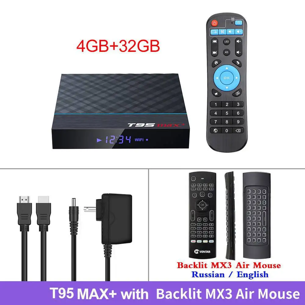 Смарт ТВ приставка Android 9,0 Amlogic S905X3 Поддержка 8K T95 MAX Plus 4 Гб ОЗУ 64 Гб ПЗУ двойной Wifi Youtube медиаплеер 2 ГБ/16 ГБ 4G/32 ГБ - Цвет: 4GB32GB MX3
