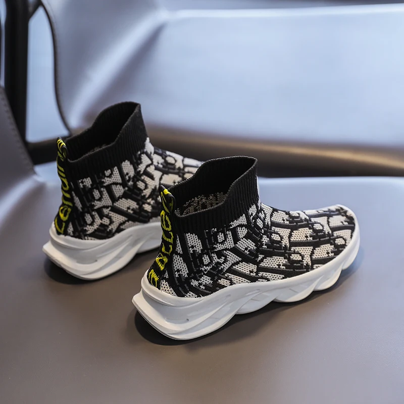 

New Spring Summer Child Sock Sneakers High Top Breathable Sports Running Shoes Kids Lightweight Toddlers Boys Shoes Chaussures