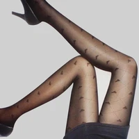 woman sexy lingerie pantyhose exotic stocking nylon heart print thigh high socks black sheer toe clear stocking 6 styles hosiery
