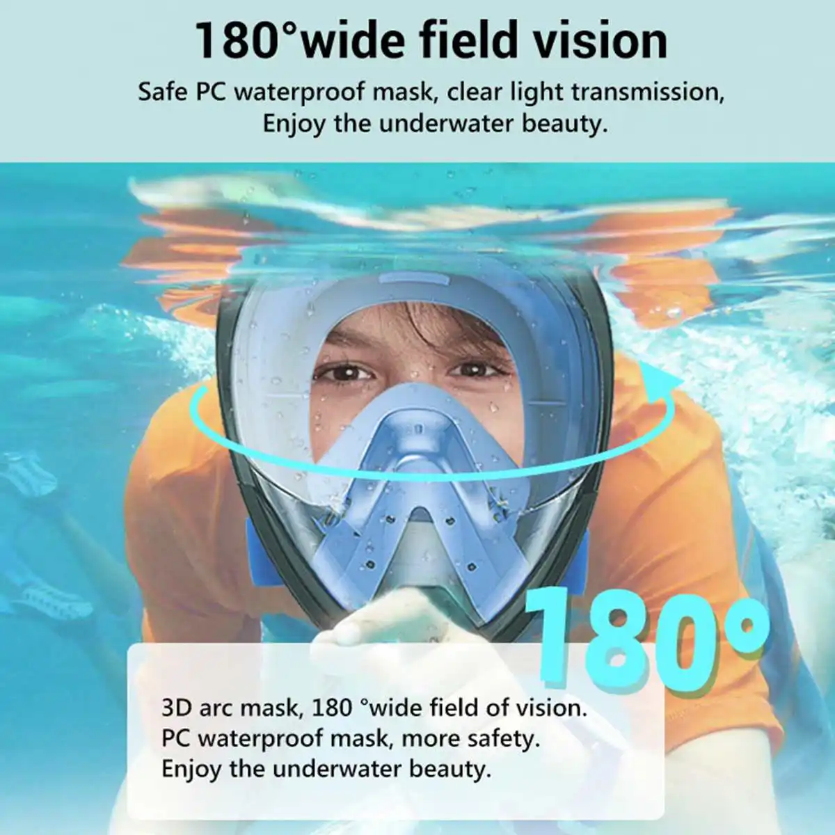 

Underwater Scuba Diving Mask Full Face Snorkeling Mask Arc Surface Anti Fog Snorkeling Diving Mask For Swimming Spearfishing