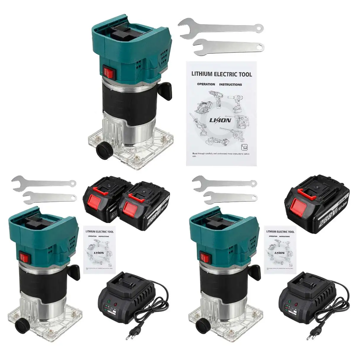 

288V 880W Brushless Electric Cordless Trimmer Woodworking Slotting Trimming Machine Carving Router for Makita 18V Battery