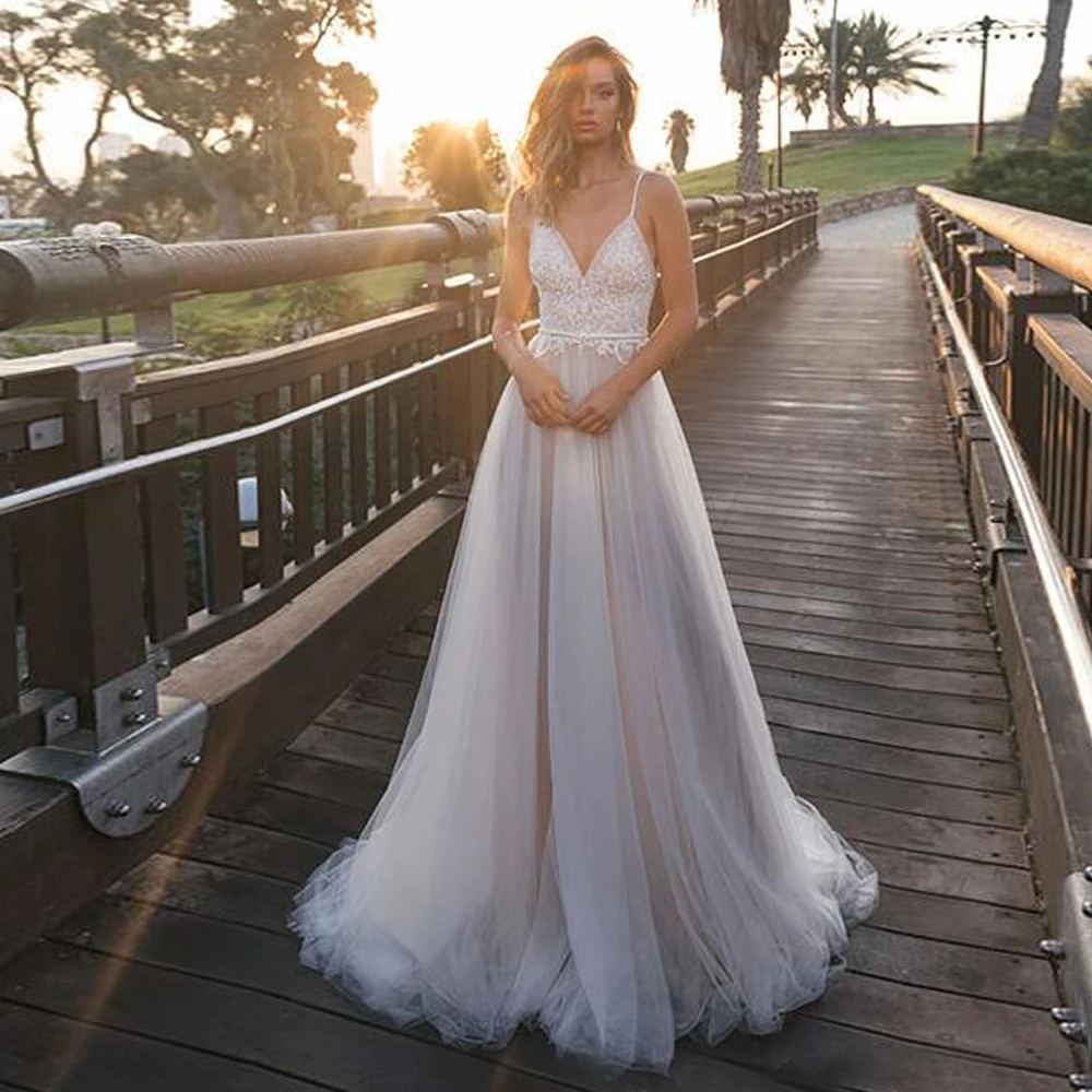 

Платье Свадебное ТРАПЕЦИЕВИДНОЕ на бретелях, кружевное, с открытой спиной